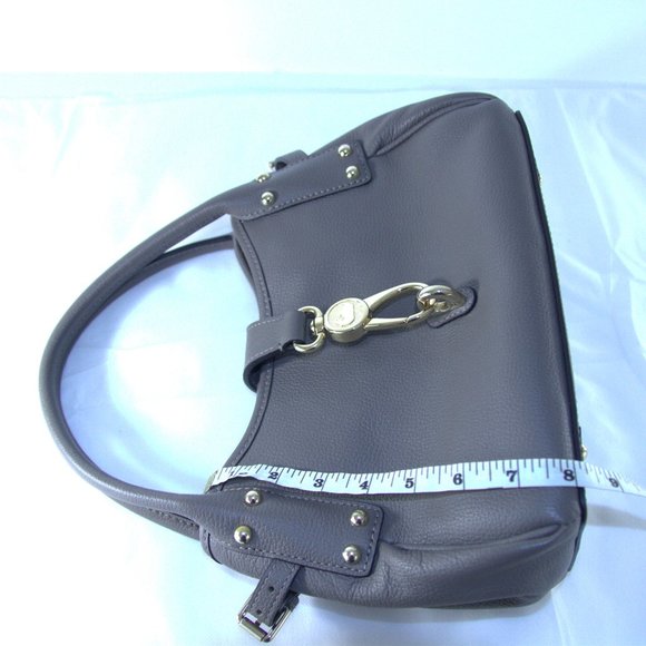 Reposting Dooney & Bourke Gray and Red Shoulder Bag with Gold Accents - Picture 8 of 15